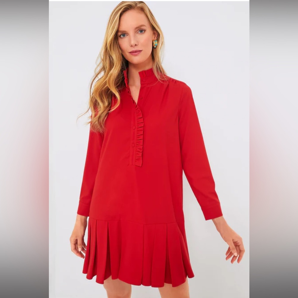 Tuckernuck Red Crepe Tate Dress